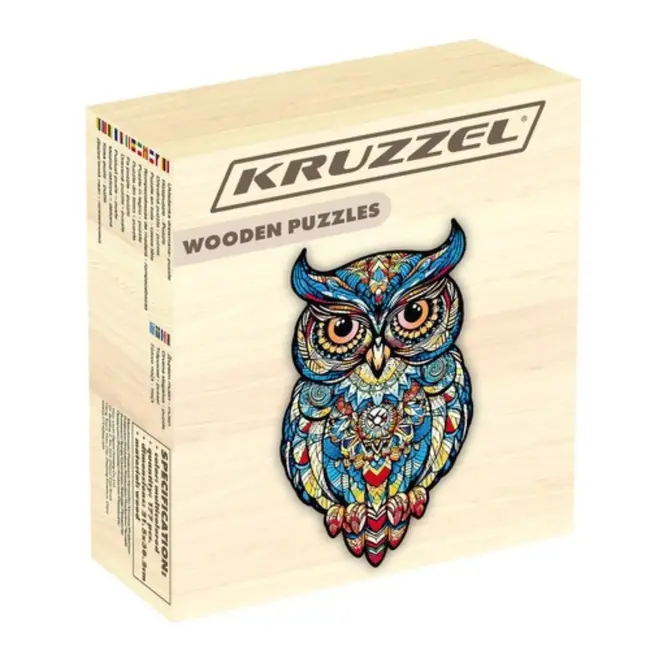 Kruzzel Houten Uilen Puzzel – 177 Stukken – Kleurrijke Decoratieve Puzzel