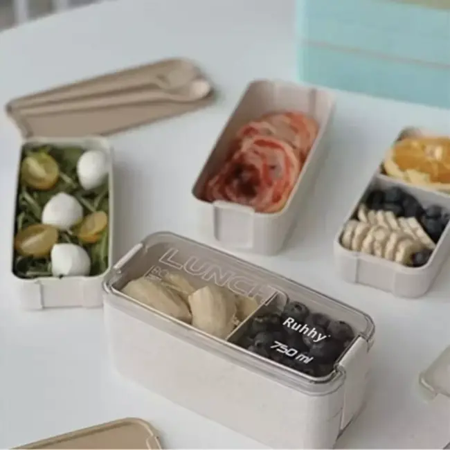 Ruhhy Lunchbox 750 ml – Milieuvriendelijke Maaltijdcontainer met Twee Compartimenten