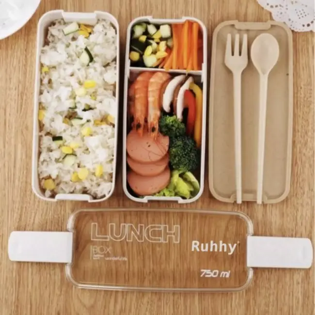 Ruhhy Lunchbox 750 ml – Milieuvriendelijke Maaltijdcontainer met Twee Compartimenten
