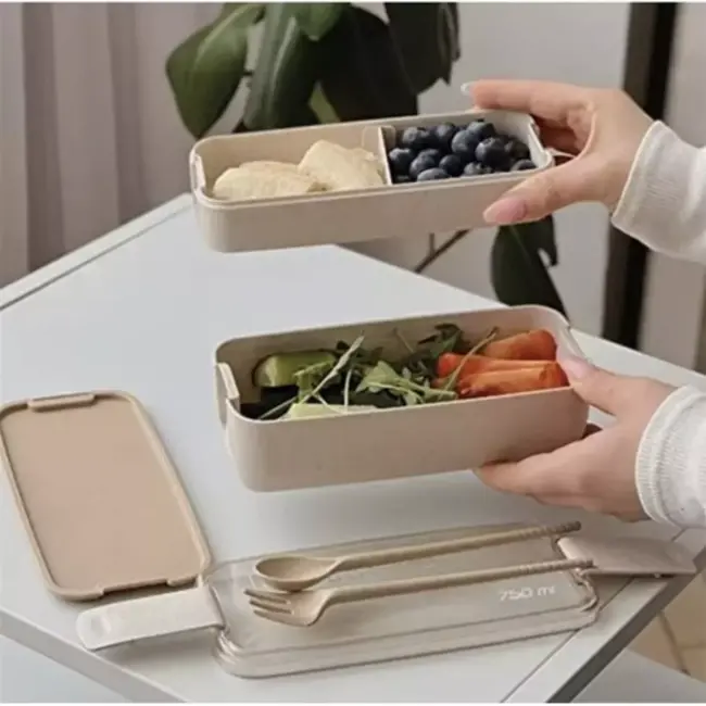 Ruhhy Lunchbox 750 ml – Milieuvriendelijke Maaltijdcontainer met Twee Compartimenten