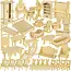 Kruzzel Houten Poppenmeubel Set - 34 Delige DIY Meubelset voor Poppenhuis