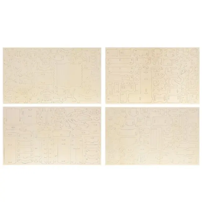 Kruzzel Houten Poppenmeubel Set - 34 Delige DIY Meubelset voor Poppenhuis