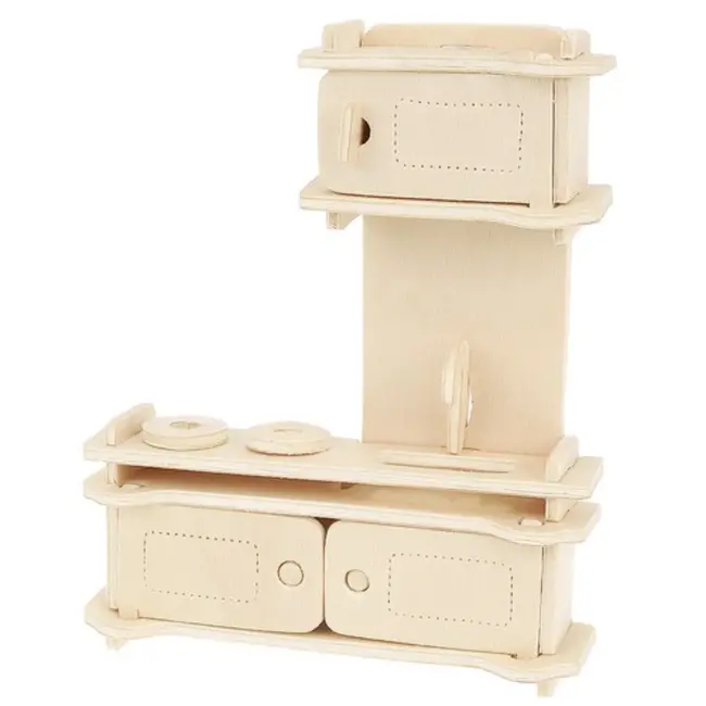 Kruzzel Houten Poppenmeubel Set - 34 Delige DIY Meubelset voor Poppenhuis