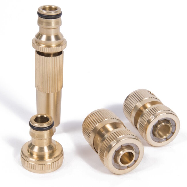 Benson Waterkoppelset - Verstelbare sproeikop - Messing - 4-delig - Brons