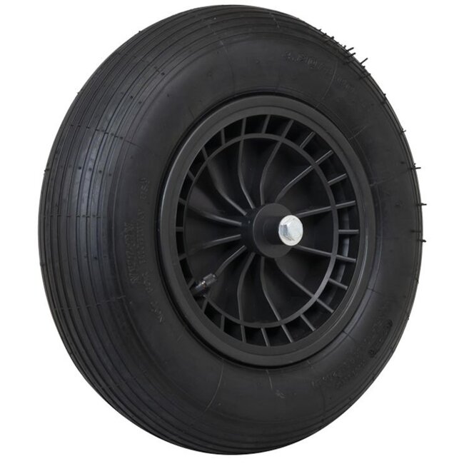 Tarsus Kruiwagenwiel - Kunststof Velg - Luchtband - Compleet - Zwart