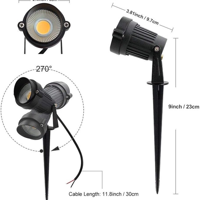 Benson Energiezuinige LED tuinspot - waterdicht - daglicht wit - 5W - IP65