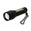 Hofftech Tactical zaklamp - zoomfunctie - LED COB - oplaadbaar - 10 cm - zwart