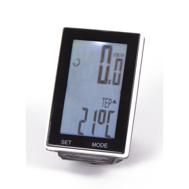 Benson Draadloze fietscomputer - 16 functies - groot LCD display - zwart