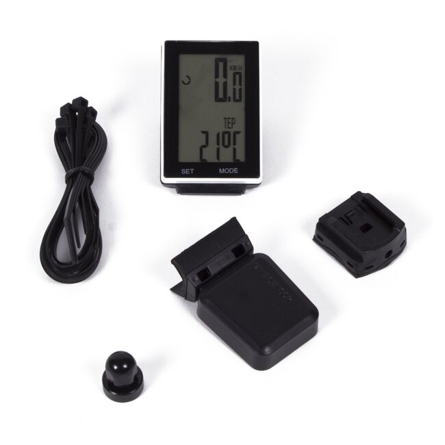 Benson Draadloze fietscomputer - 16 functies - groot LCD display - zwart