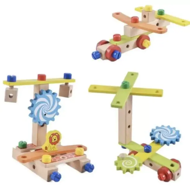 Kruzzel Houten Bouwstoel - Educatieve DIY Speelset voor Kinderen