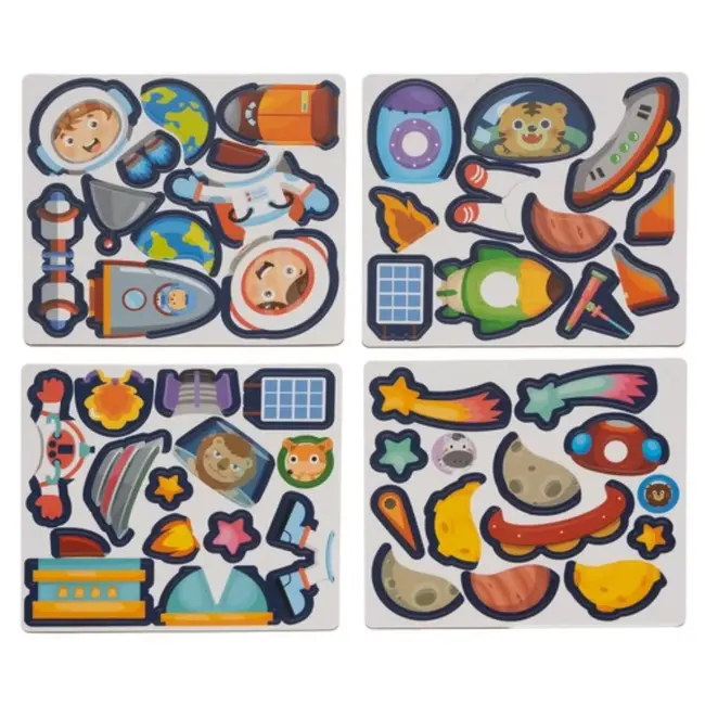 Kruzzel Magnetische Puzzel - Ruimte - 50 Magneten & 6 Kaarten