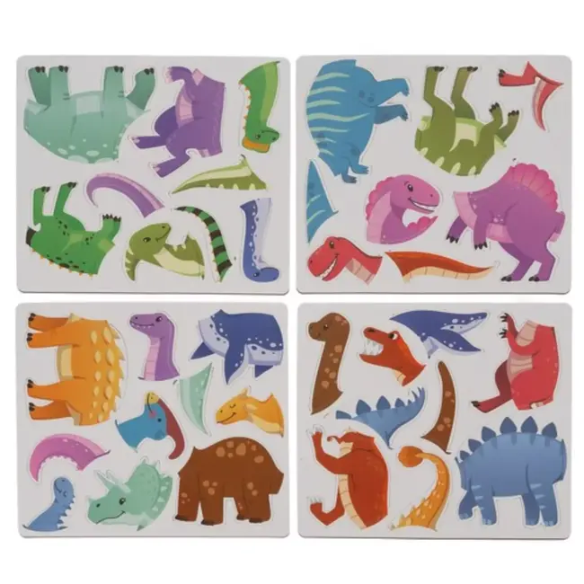 Kruzzel Magnetische Puzzel - Dinosaurussen - 36 Magneten & 6 Kaarten