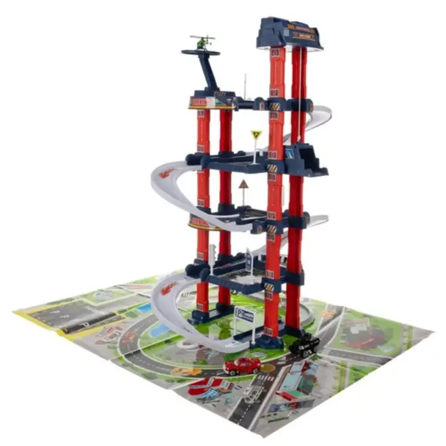 Kruzzel Speelgoedgarage - 4 Verdiepingen - Inclusief Lift, Auto's en Helikopter