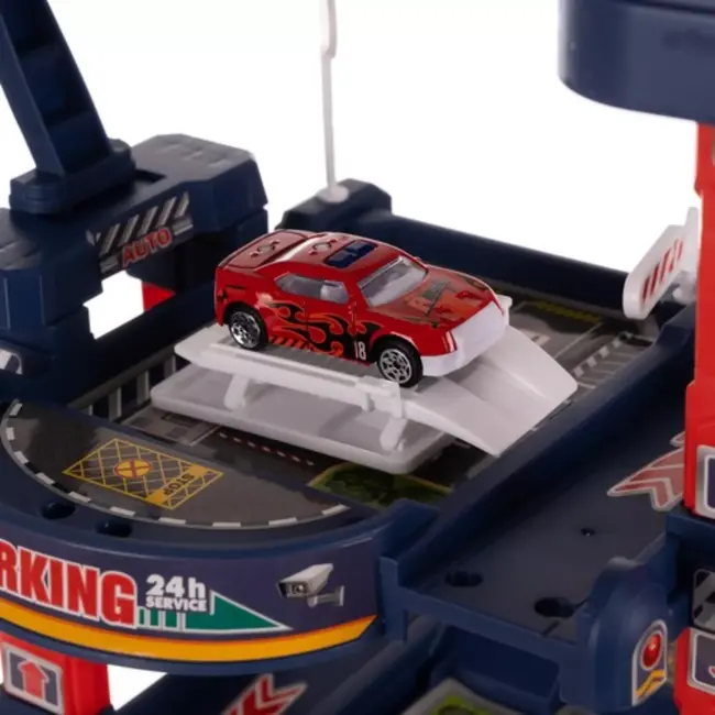 Kruzzel Speelgoedgarage - 4 Verdiepingen - Inclusief Lift, Auto's en Helikopter