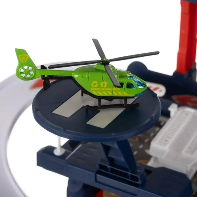 Kruzzel Speelgoedgarage - 4 Verdiepingen - Inclusief Lift, Auto's en Helikopter