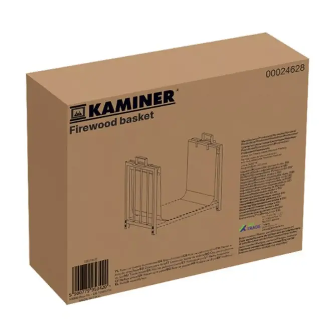 Kaminer Houtstandaard 2-in-1 - Stijlvolle Opslag & Transport Voor Haardhout