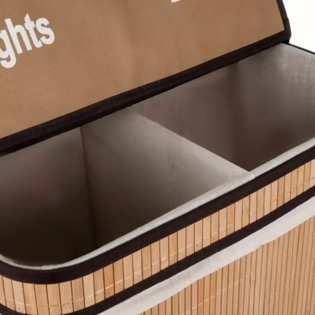 Ruhhy Bamboe Wasmand - Twee Compartimenten - 100L - Stijlvol en Duurzaam