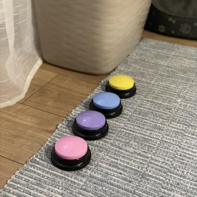 Purlov Spraakknoppen voor Honden - Meerdere Kleuren - 4 Stuks - Helder Geluid en Gemakkelijk Leren