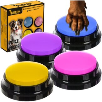 Purlov Spraakknoppen voor Honden - Meerdere Kleuren - 4 Stuks - Helder Geluid en Gemakkelijk Leren Purlov Spraakknoppen voor Honden - Meerdere Kleuren - 4 Stuks - Helder Geluid en Gemakkelijk Leren