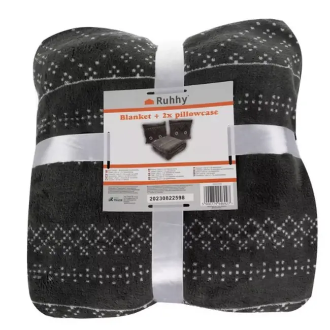 Kruzzel Winterdeken - Grijs 160x200 cm - Inclusief 2 Kussenslopen