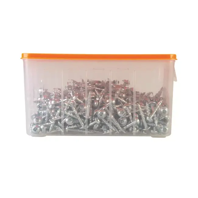 Triton Zakgatschroeven - verzinkt staal - grof schroefdraad, sluitringkop - 8 x 25 mm - zilvergrijs - 500 stuks - voor binnen