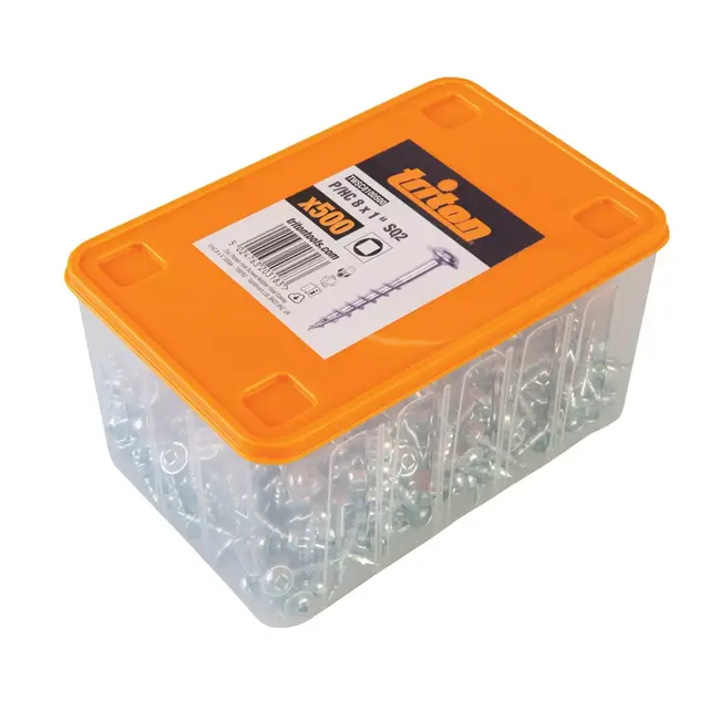 Triton pocketgatschroeven verzinkt - grof schroefdraad, flenskop - 32 mm - zilvergrijs - 500 stuks - voor zachthout