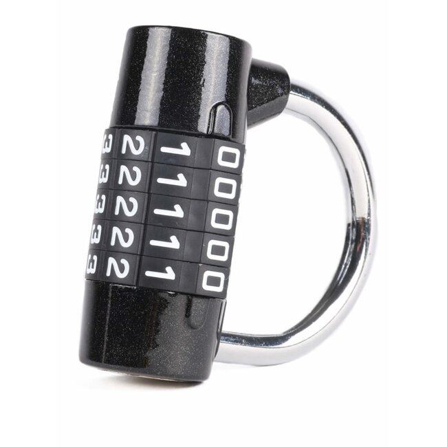 Tri-Circle 5-cijferig hangslot - robuust en compact - chroom - 65 mm