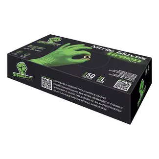 Gripp-It Nitril handschoenen - groen - chemisch bestendig - touchscreenvriendelijk - 50 stuks