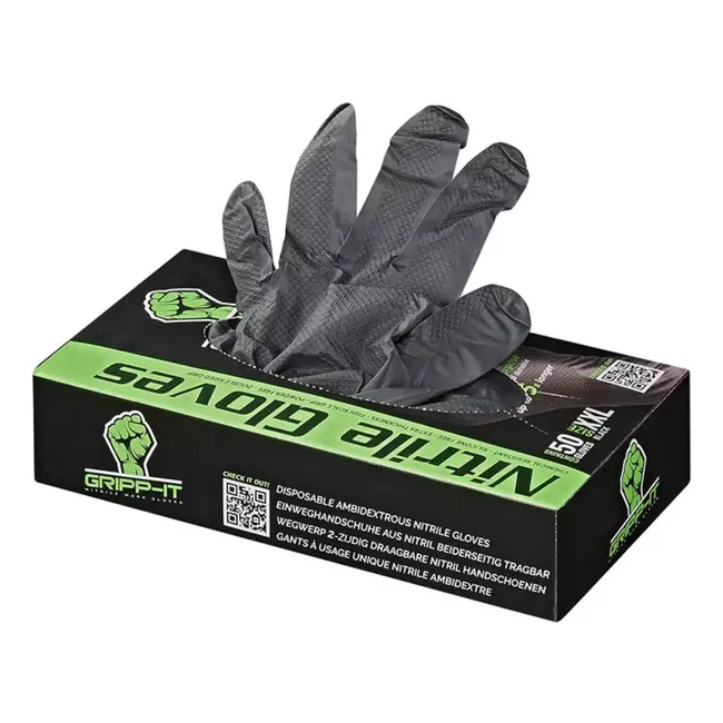 Gripp-It Nitril handschoenen XXL - Zwart - Touchscreen vriendelijk - 50 stuks