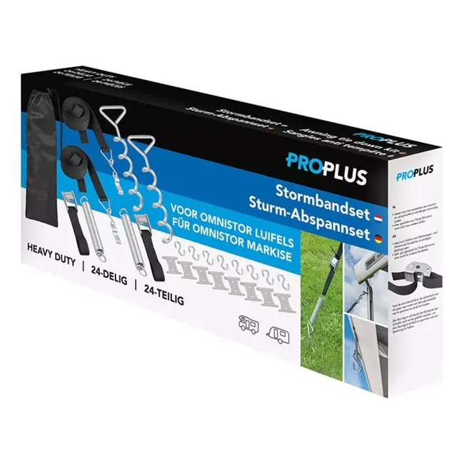 ProPlus Stormbandset 14-delig: Veilig je luifel bevestigen in elke storm
