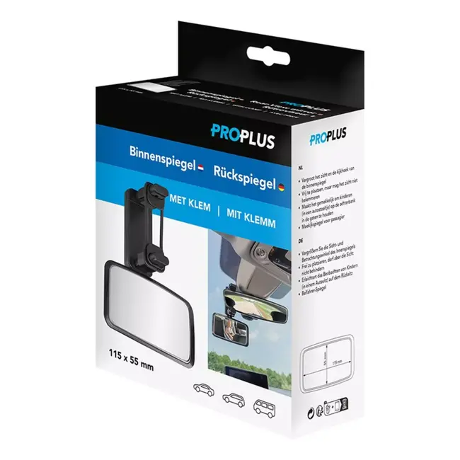 ProPlus Universele Binnenspiegel met Klem - Extra Zicht - Voor Ouders en Passagiers