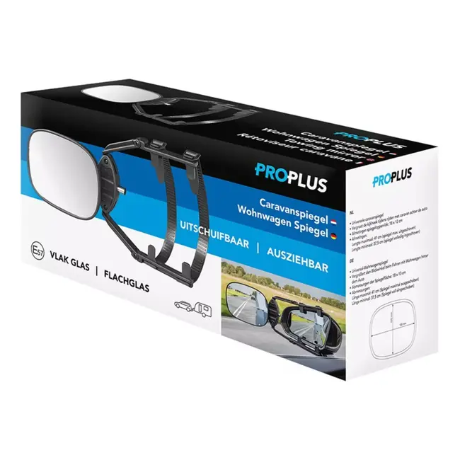 ProPlus Opzetspiegel voor Caravan - Uitschuifbare Lengte 37,5-41 cm - E-gekeurd