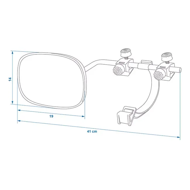 ProPlus Caravanspiegel Vlak Glas - Universeel - 34 x 14 x 19 cm - Verstelbare Beugels