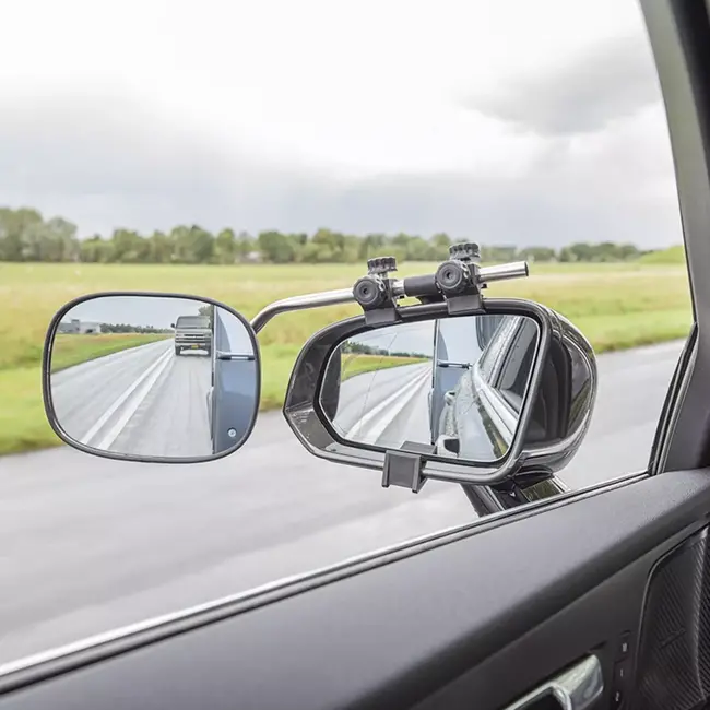 ProPlus Caravanspiegel Vlak Glas - Universeel - 34 x 14 x 19 cm - Verstelbare Beugels