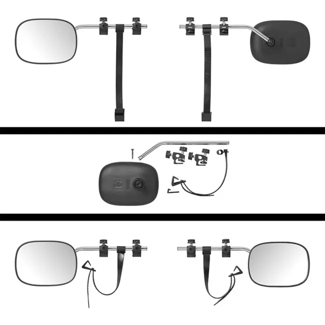 ProPlus Caravanspiegel Vlak Glas - Universeel - 34 x 14 x 19 cm - Verstelbare Beugels