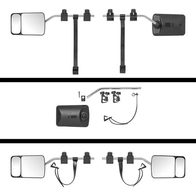 ProPlus Caravanspiegel met Dodehoekspiegel - 44 x 11 x 16 cm - Vlak Glas - Universeel en Verstelbaar