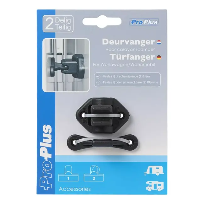 ProPlus Deurvanger scharnierend - zwart - 2-delig - flexibel en eenvoudig te monteren