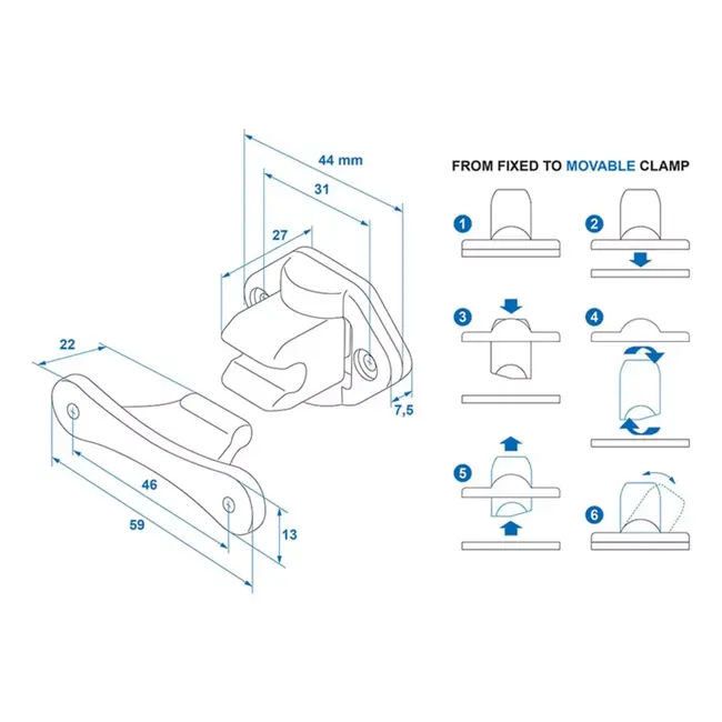 ProPlus Deurvanger scharnierend - 2-delig - wit - veelzijdige montage