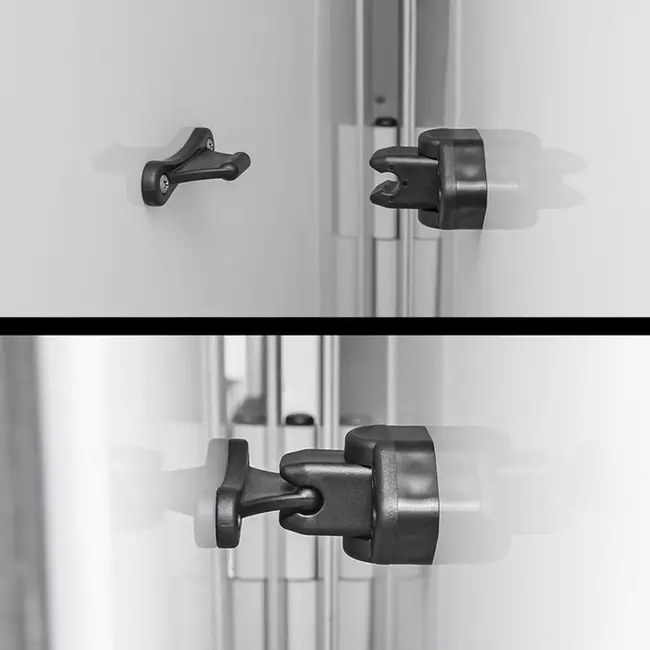 ProPlus Deurvanger zwart - scharnierend en vast - voor caravan/camper