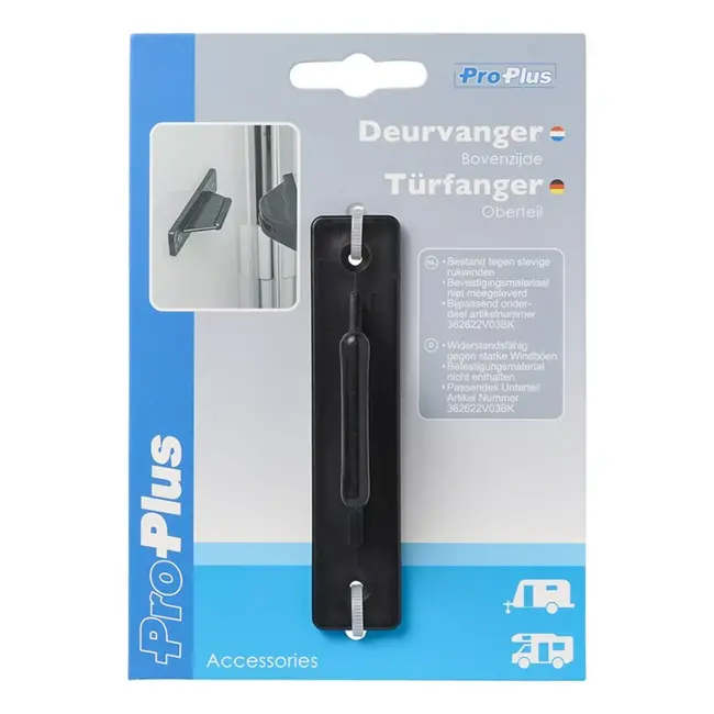 ProPlus Deurvanger zwart - Windbestendig - Voor caravan en camper - PP materiaal