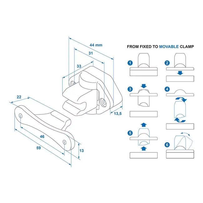 ProPlus Deurvanger caravan/camper - scharnierend - grijs - eenvoudig te monteren