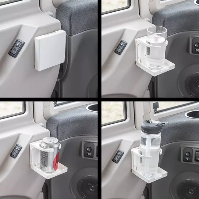 ProPlus Verstelbare en inklapbare bekerhouder - wit - ABS + staal - voor auto of camper