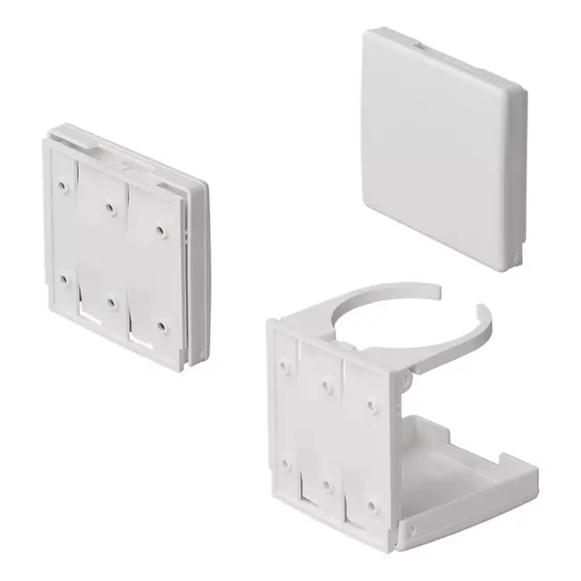 ProPlus Verstelbare en inklapbare bekerhouder - wit - ABS + staal - voor auto of camper