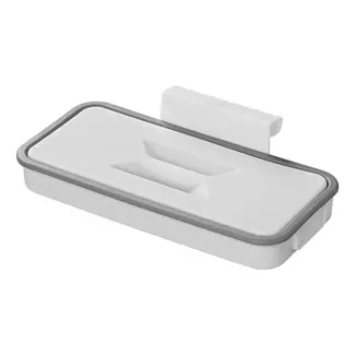 ProPlus Vuilniszakhouder met deksel - Deurbevestiging - Compact - Wit/Grijs