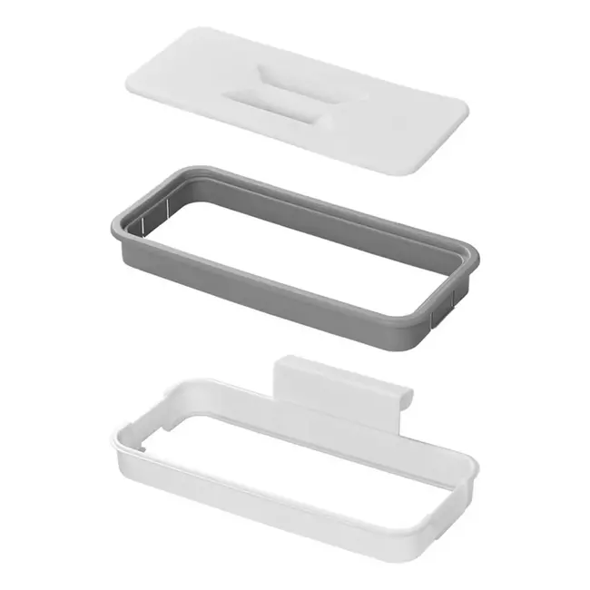 ProPlus Vuilniszakhouder met deksel - Deurbevestiging - Compact - Wit/Grijs