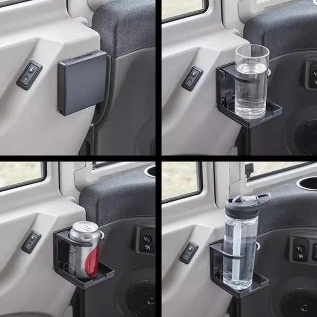 ProPlus Verstelbare en inklapbare bekerhouder - zwart - compact ontwerp