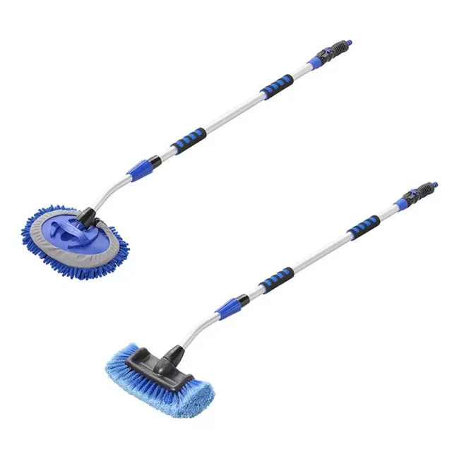 ProPlus Telescopische wasborstel - 3D kop - Chenille microvezel - 130-190 cm - Aluminium steel