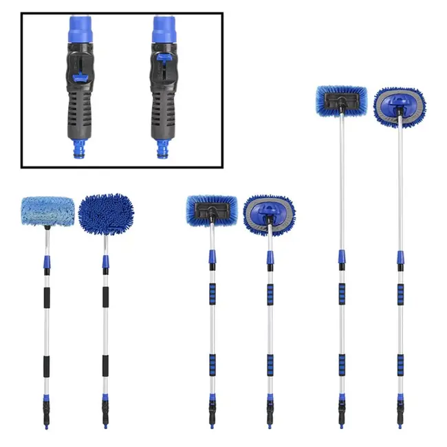 ProPlus Telescopische wasborstel - 3D kop - Chenille microvezel - 130-190 cm - Aluminium steel