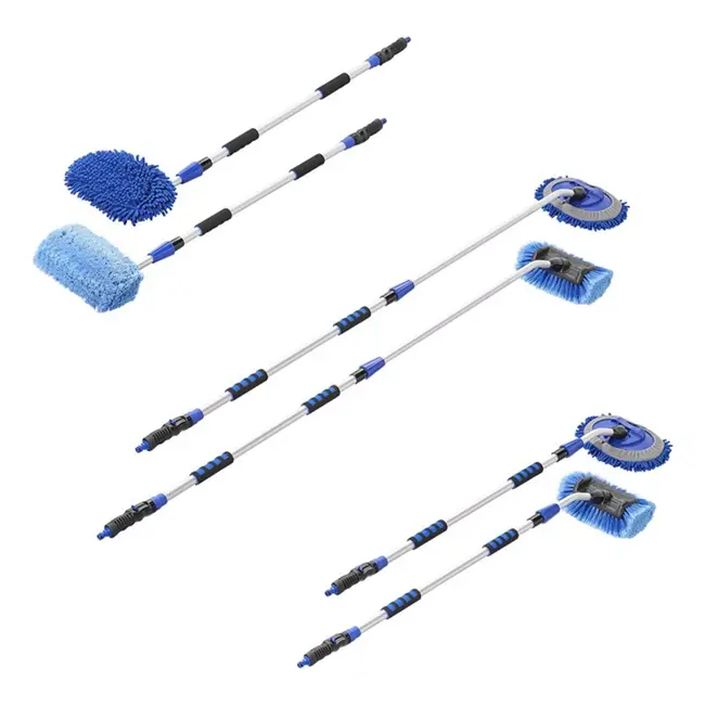 ProPlus Telescopische wasborstel - 3D kop - Chenille microvezel - 130-190 cm - Aluminium steel
