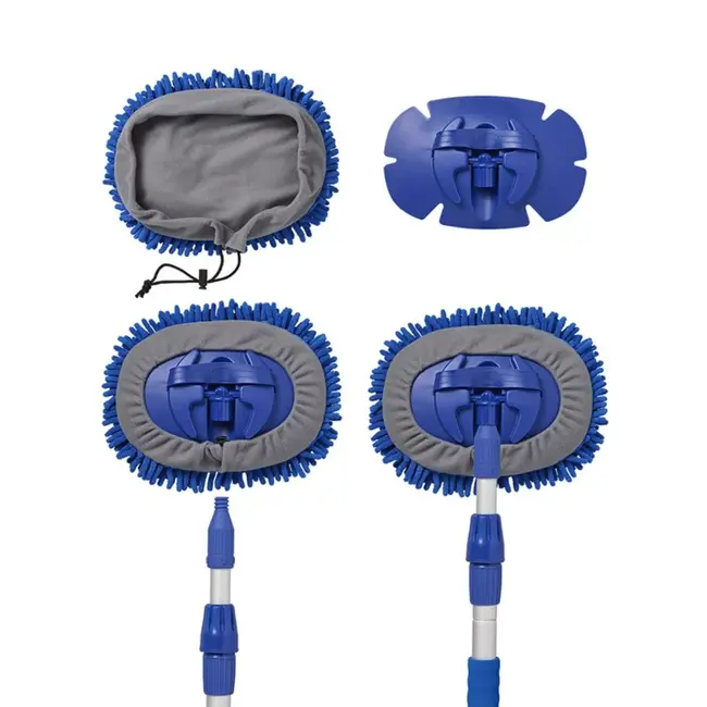 ProPlus Telescopische wasborstel - microvezel chenille - 2,5 m - blauw